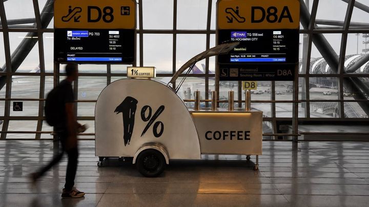 รถ Coffee Tap 1% ที่สนามบินสุวรรณภูมิ